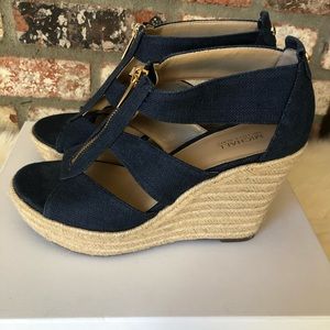 Michael Kors Damita Blue Denim Wedge